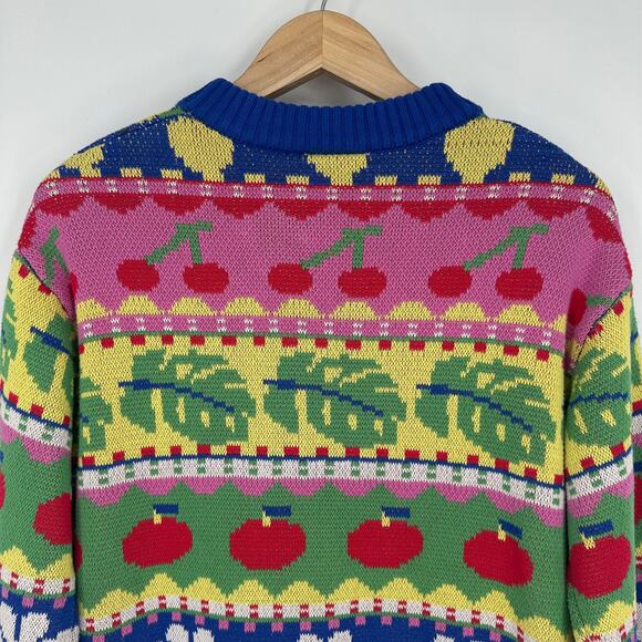 FARM RIO Sweet Orchard Chunky Knit Cardigan Cozy Oversized Fruit Floral Sweater - Picture 11 of 16